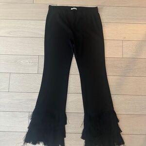 Zara Black Flared Fringe Pants